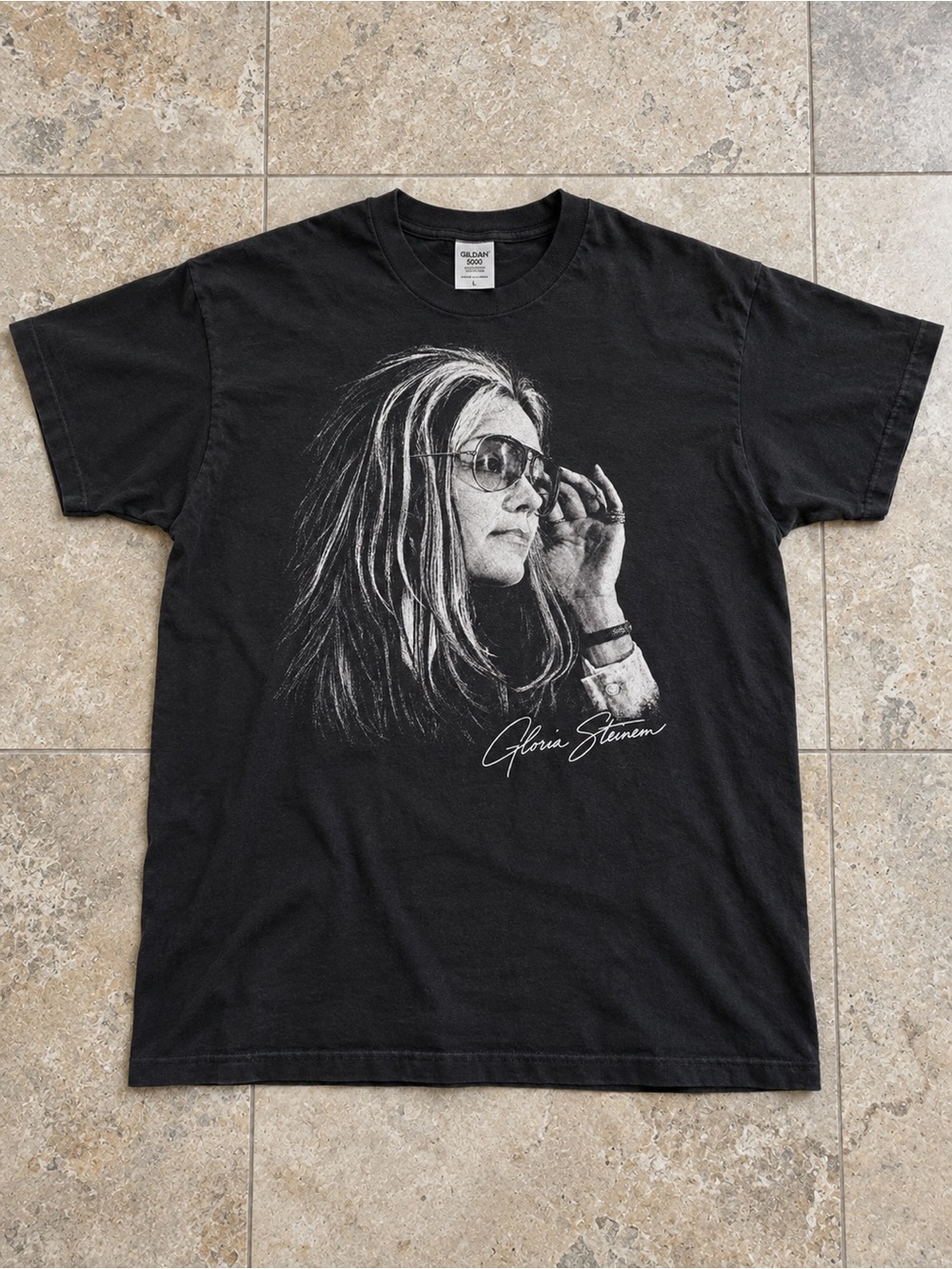 RIP Gloria Steinem Memorial T-shirt Feminist Icon Tribute Black Graphic Tee